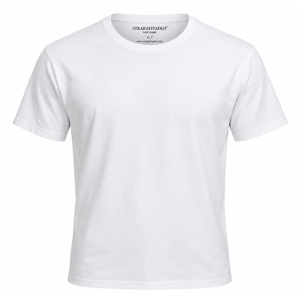 Straight Faded Mens Shirt Size XL Tall White Short Sleeve Crew Neck T-Shirt NWT